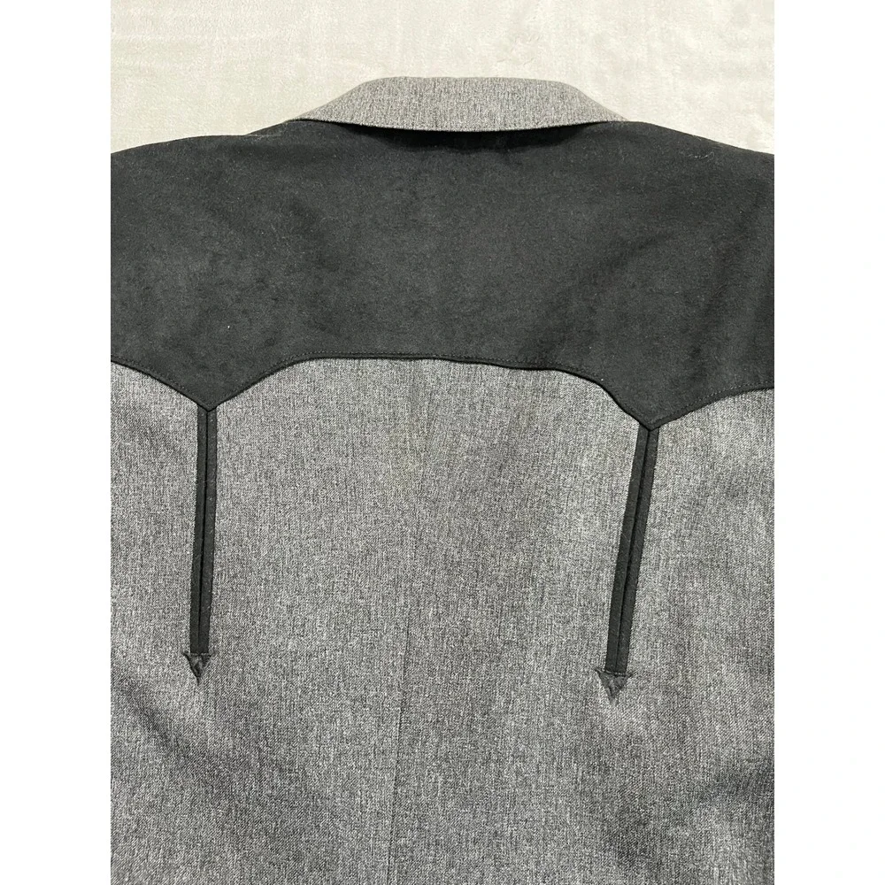 Circle S Western Blazer Mens 50 Grey Black Yoke Cowboy Sport Coat Good